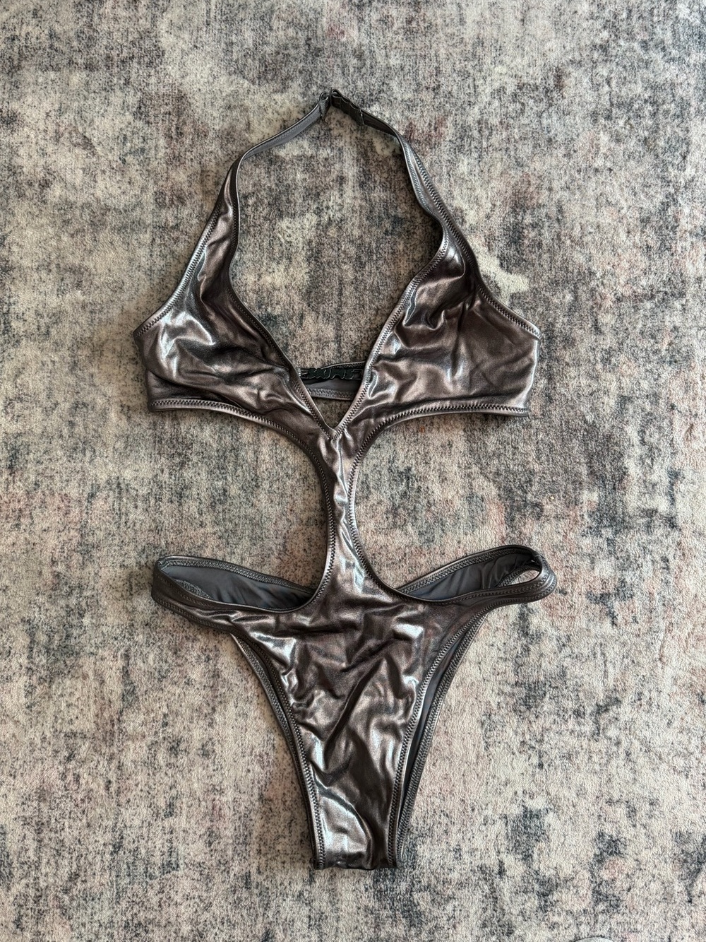 Skims Metallic Cutout One-Piece Swimsuit